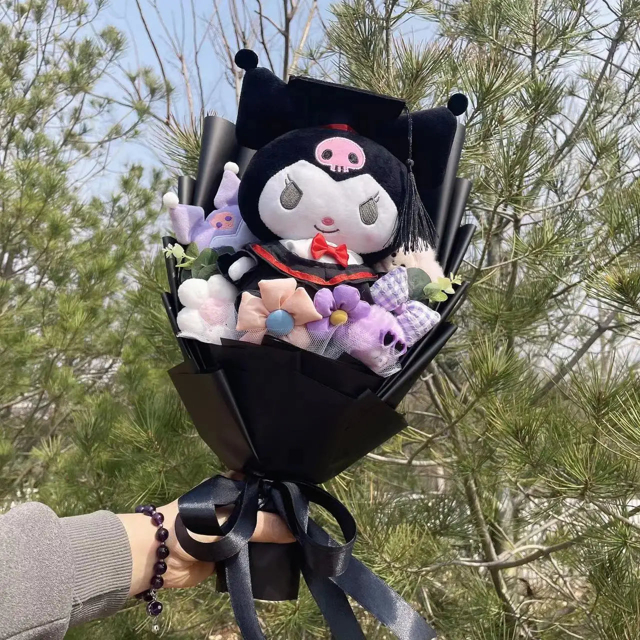 Sanrio Kuromi With Graduation Hats | Handmade Kuromi Bouquet for Graduation Day