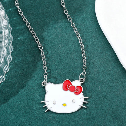 Kawaii Sanrio Hello Kitty Enamel Pendant Necklace 