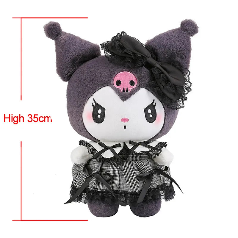 Sanrio Dark Gothic Lace Kuromi Stuffed Doll 25cm/35cm/50cm/60cm