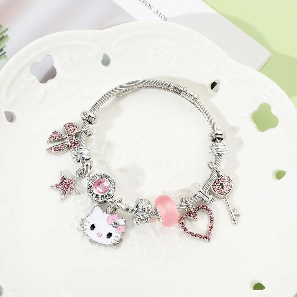 Sanrio Hello Kitty Charm Bracelet (Love, Key, Star)