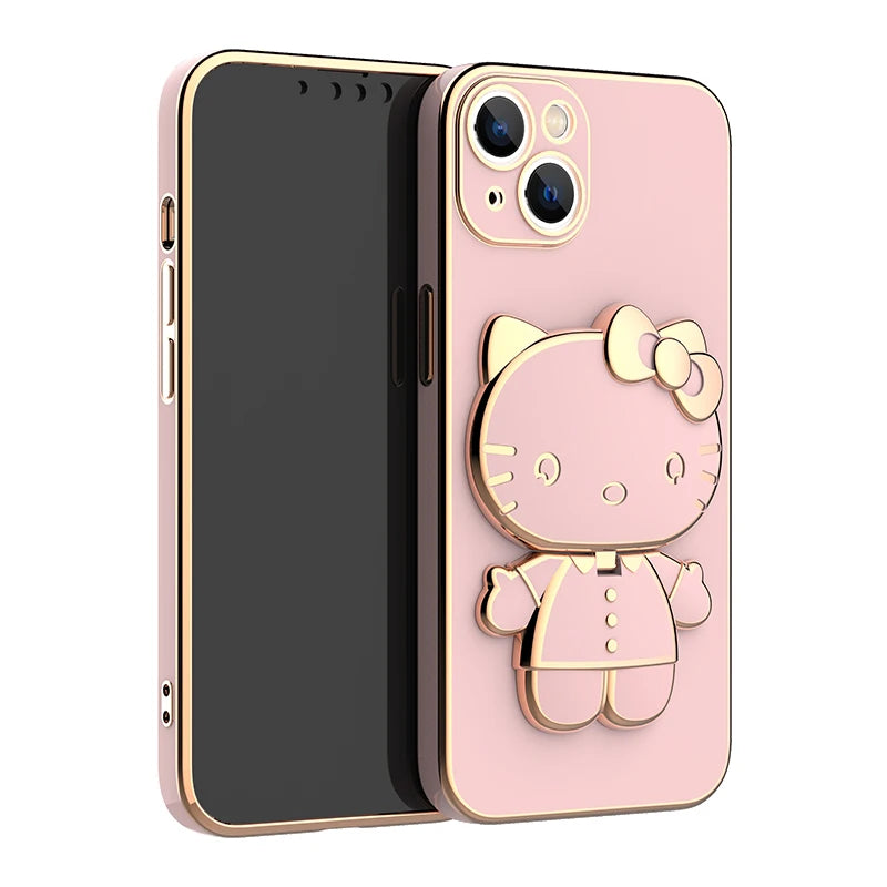 Pink Hello Kitty Mirror and Bracket Holder Phone case 