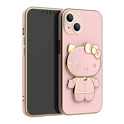 Pink Hello Kitty Mirror and Bracket Holder Phone case 