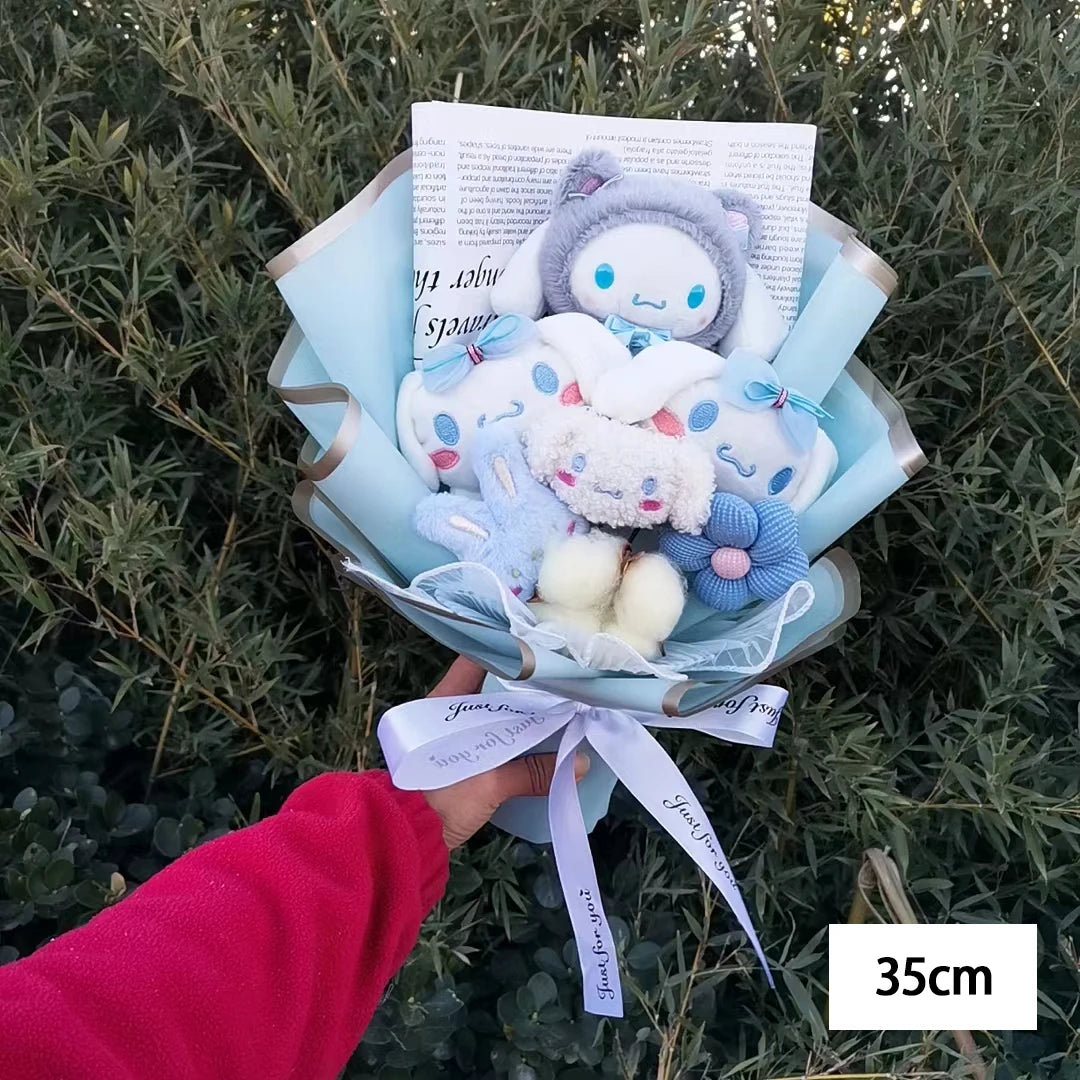 Sanrio Cinnamoroll Plush Bouquet | Kawaii Cinnamoroll Plush Bouquet with Flowers