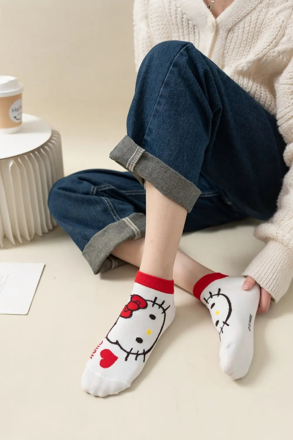 Sweet and Comfortable Hello Kitty Cotton Socks for Girls