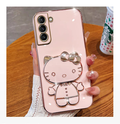 Samsung Galaxy Hello Kitty Luxury Plating with Mirror Rack Cover