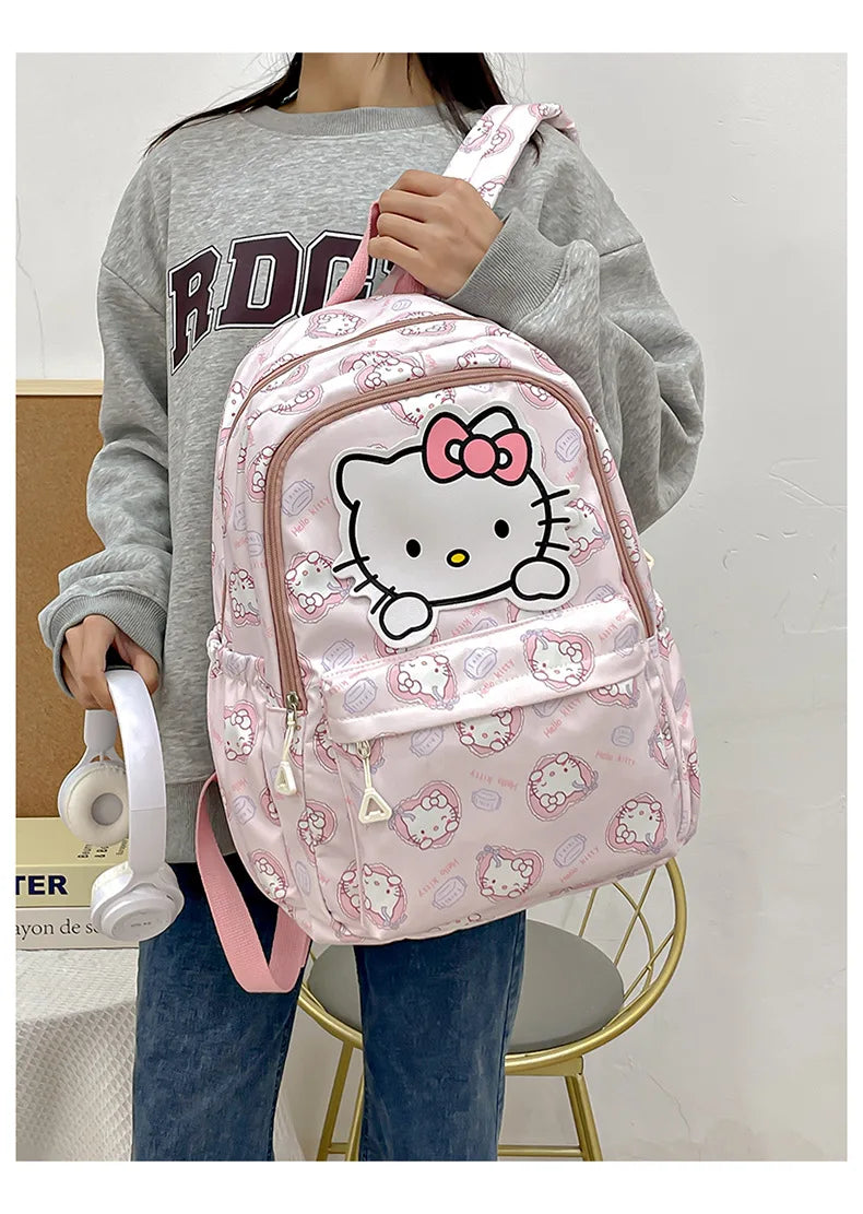 Spacious Hello Kitty Canvas Backpack |