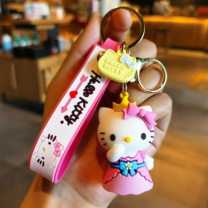 3D Hello Kitty Keychain with Pink Dress