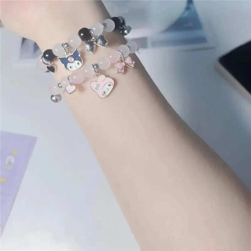 Sanrio My Melody Beaded Bracelet with Elastic Rope