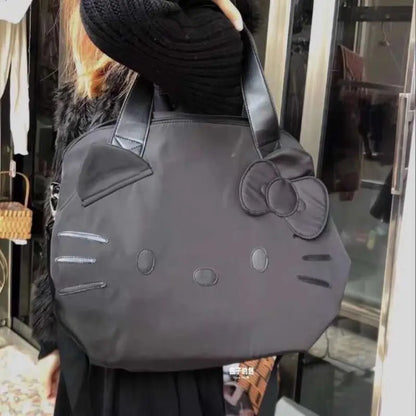 Sanrio Black Hello Kitty One Shoulder Crossbody Bag | Large Capacity Tote Bag