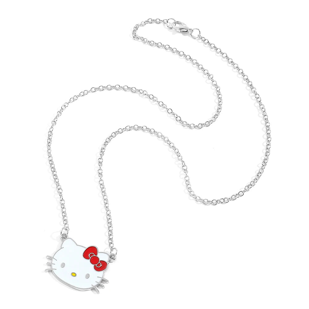 Kawaii Style Hello Kitty Enamel Pendant Necklace