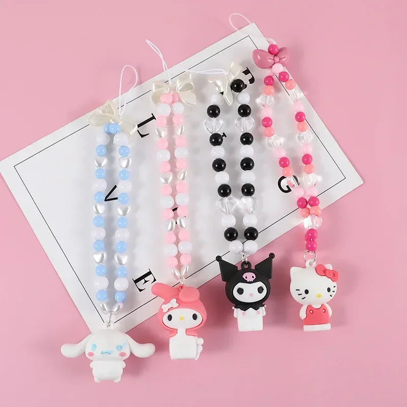 Beaded Phone Charm with Sanrio Characters | Phone Case Chain