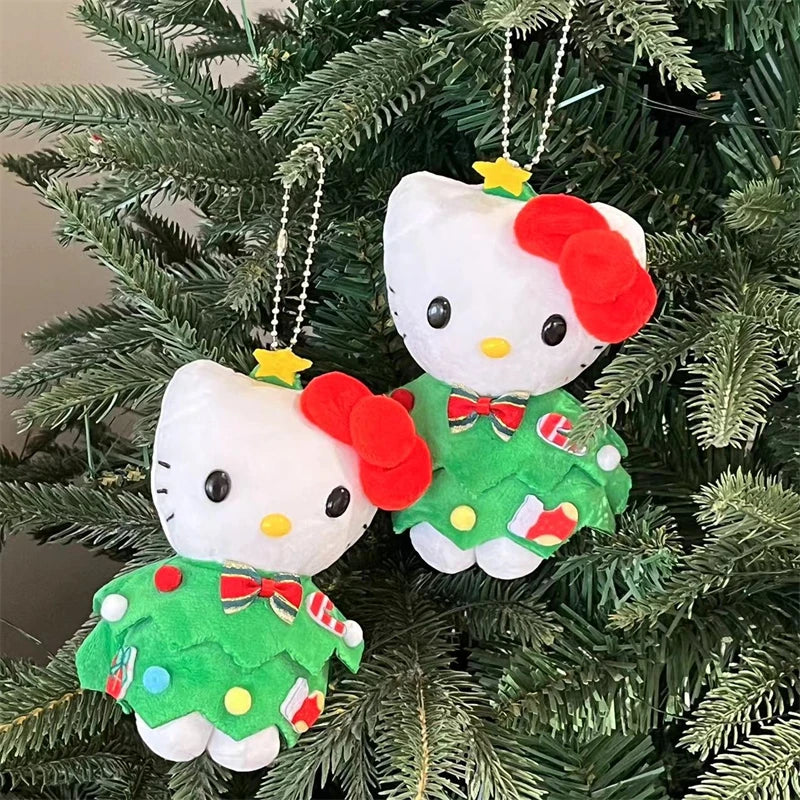 Sanrio Hello Kitty Plush Keychain | Christmas Tree Outfit