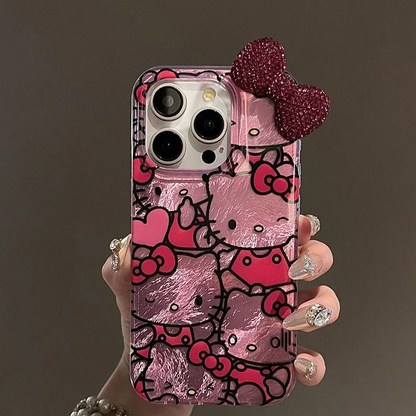 Hello Kitty iPhone Case – Sparkling Diamond Bowknot Design