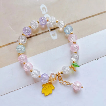 Sanrio Pompompurin Crystal Beaded Bracelet | Elastic Rope Design