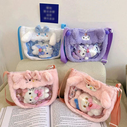 Kawaii Cinnamoroll Shoulder Bag – Plushie Display Crossbody