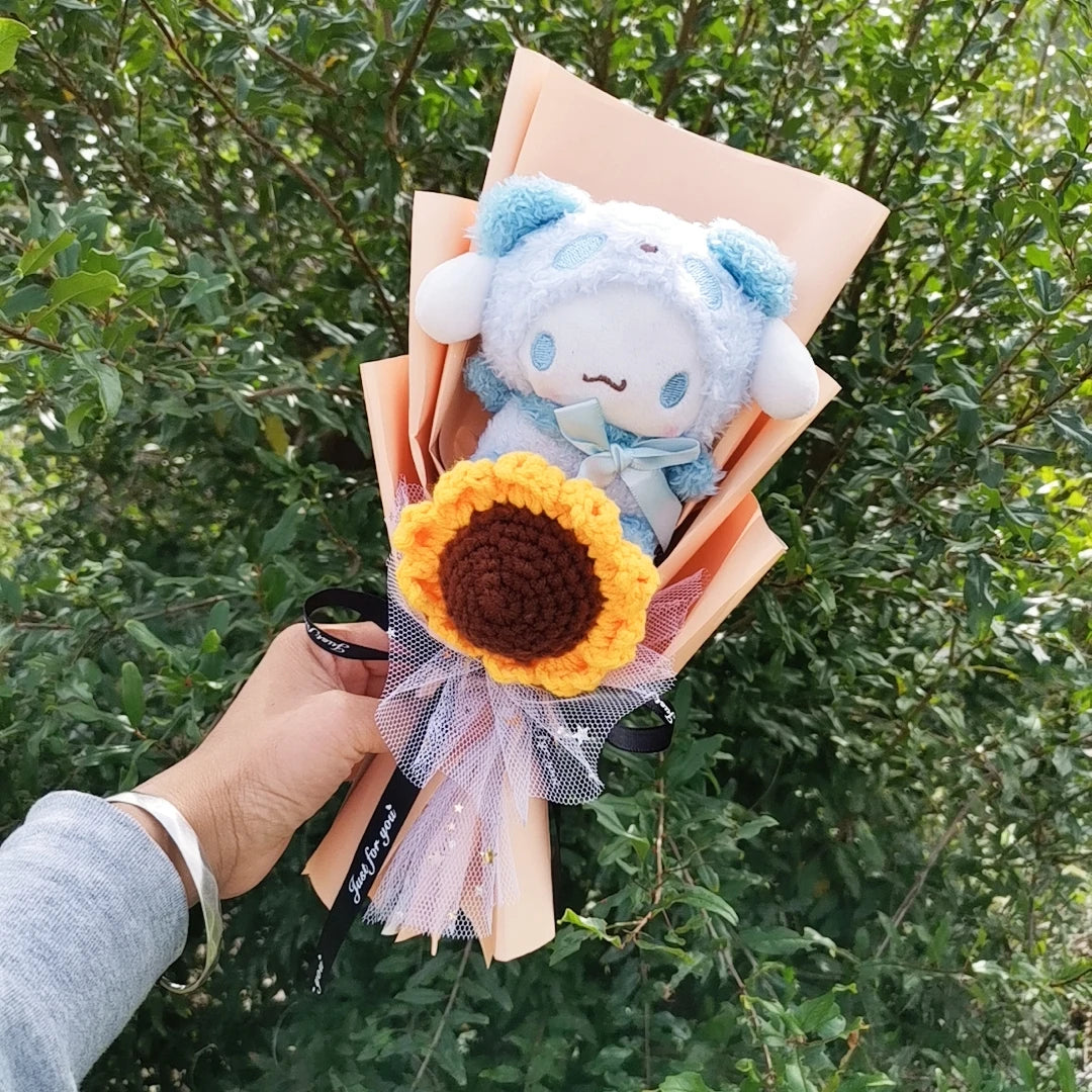 Sanrio Cinnamoroll Plush Bouquet with Knitted Sunflower