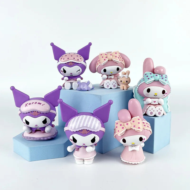 Sanrio Blind Box Cute Kuromi, My Melody Figures Toy | Pajamas Series Collection