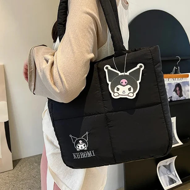 Sanrio Kuromi Puffer Shoulder Bag | Puffy Tote Bag