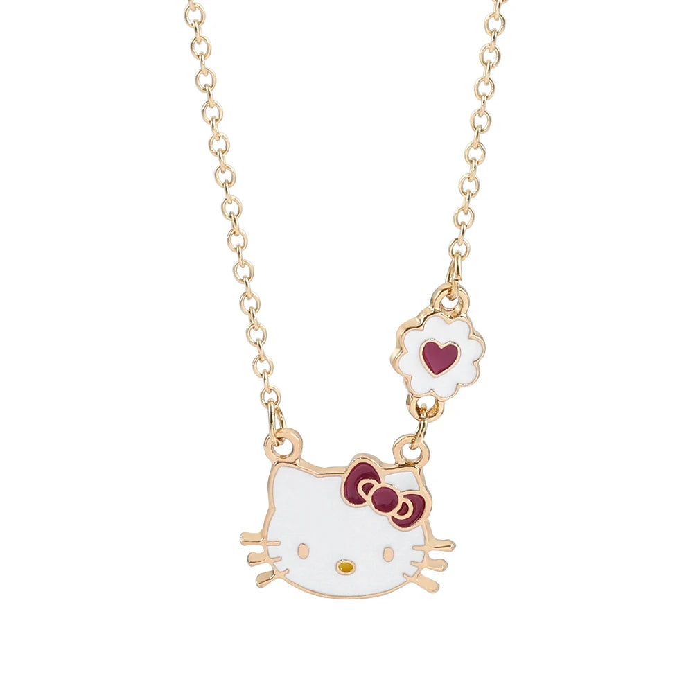 Hello Kitty pendant in Gold and White