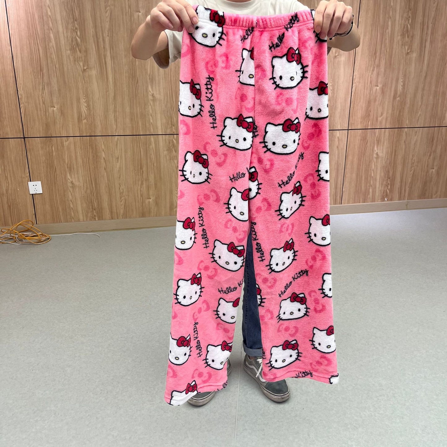 Sanrio Hello Kitty Pajamas | Kawaii Casual Home Pants dark pink