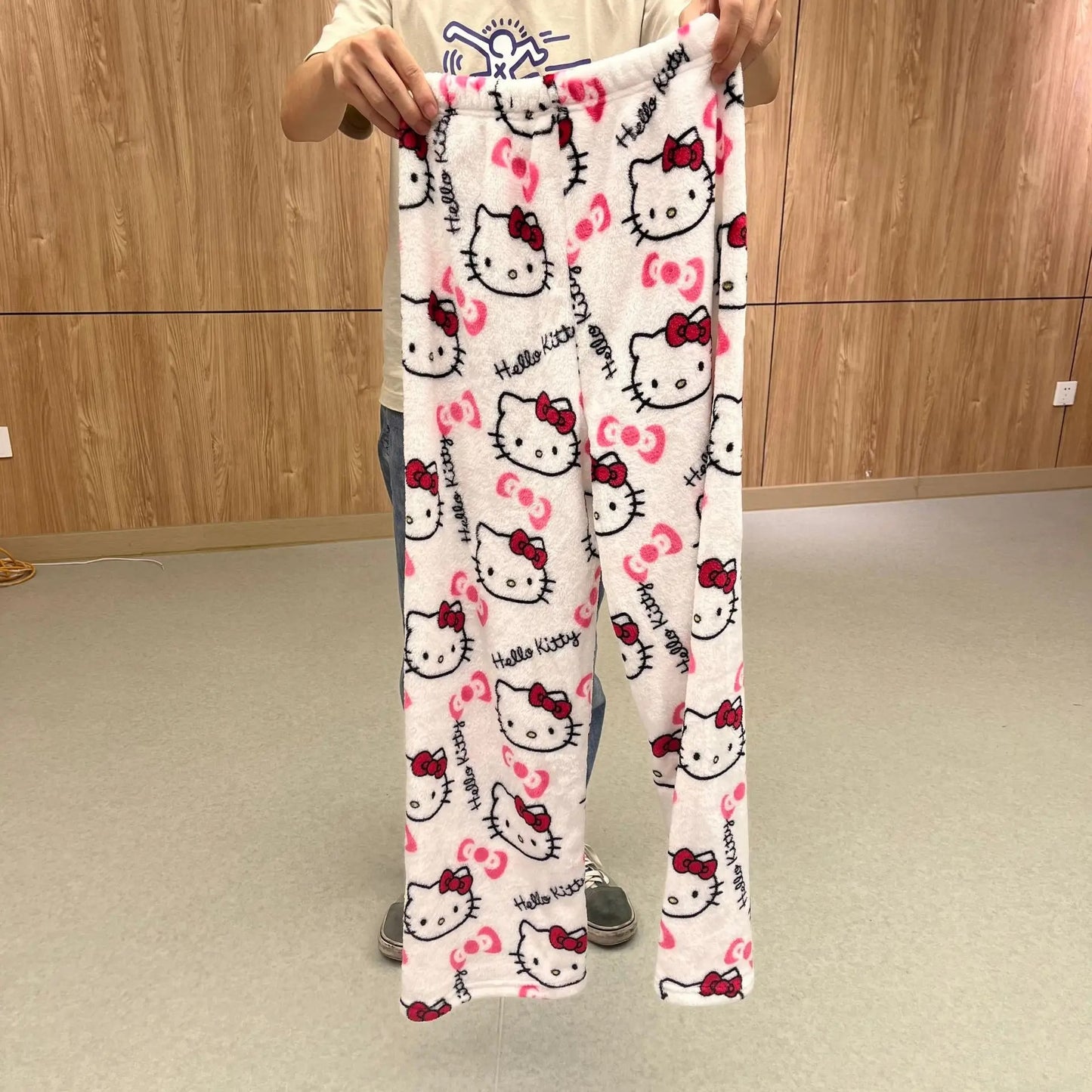 Sanrio Hello Kitty Pajamas | Kawaii Casual Home Pants white color