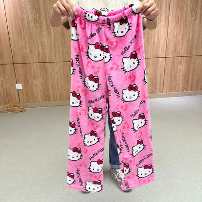 Sanrio Hello Kitty Pajamas | Kawaii Casual Home Pants light pink