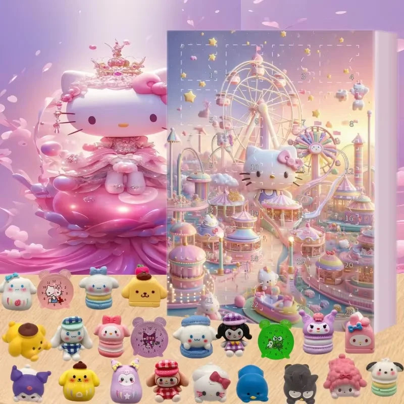 Sanrio 24PCS Christmas Advent Calendar – Small PVC Toy Set for Girls