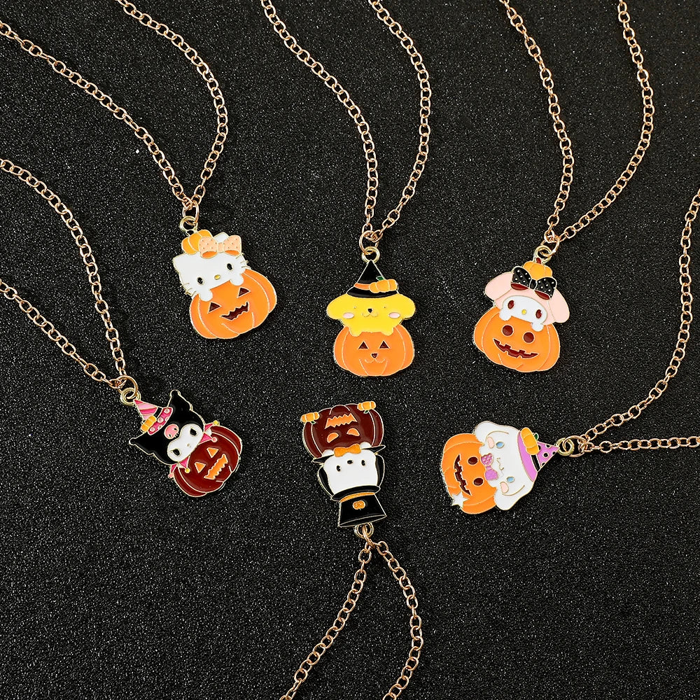 Sanrio Character Halloween Pumpkin Pendant Necklace