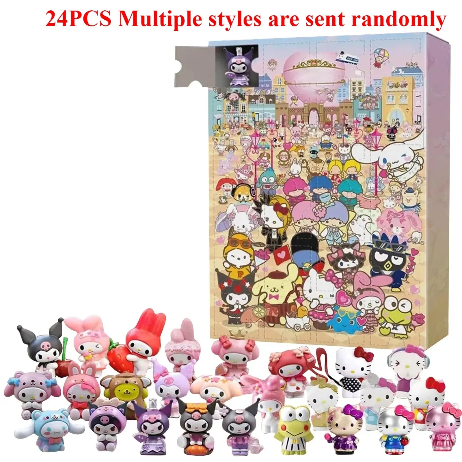 Sanrio Christmas Advent Calendar 24PCS – Mini PVC Figures Hello Kitty & Friends