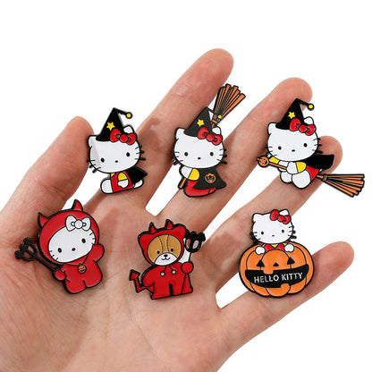 Sanrio Halloween Brooches | 6-Piece Hello Kitty Set for Spooky Season