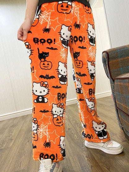 Sanrio Halloween Hello Kitty Pajamas | Kawaii Casual Home Pants