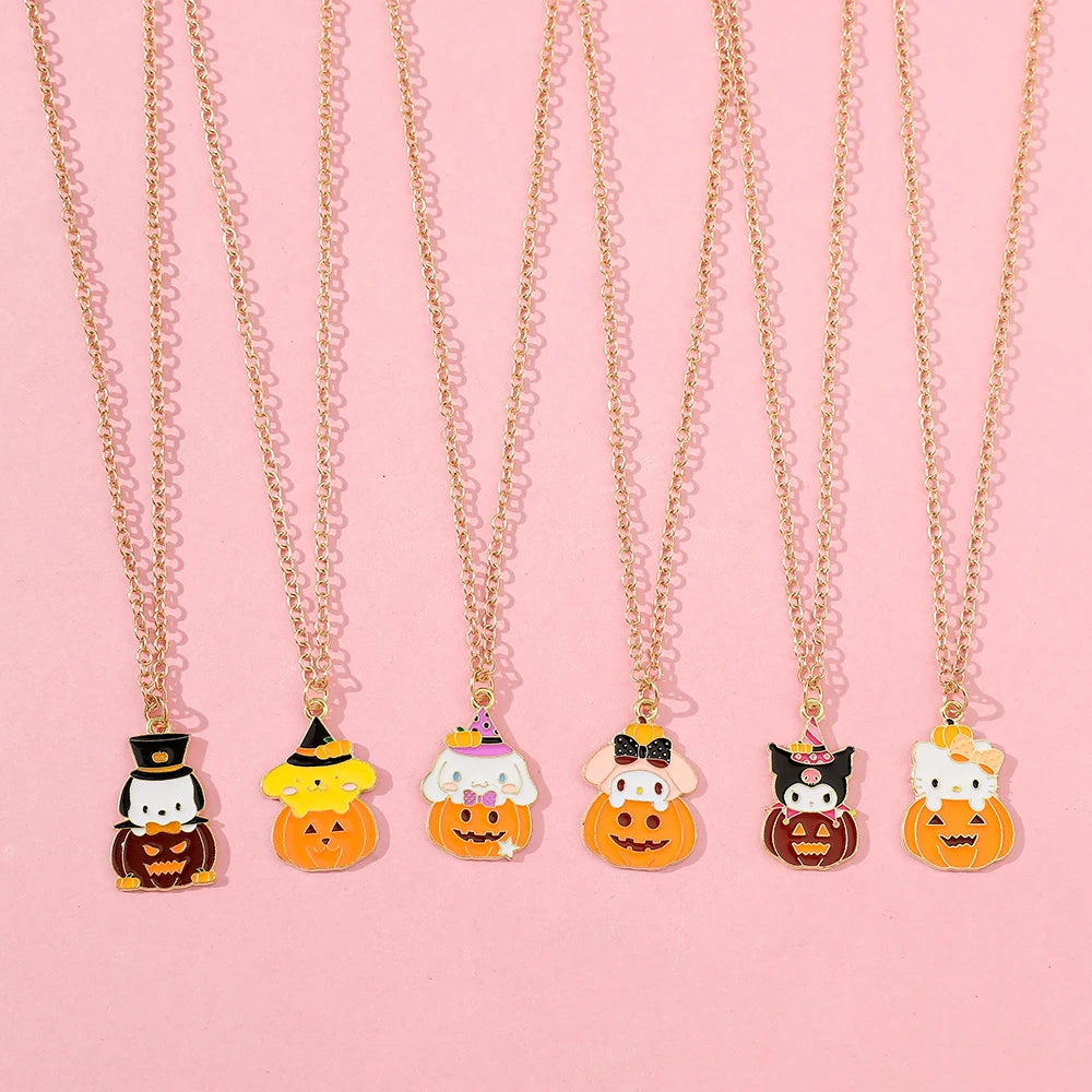 Sanrio Halloween Pumpkin Necklace with Character Design