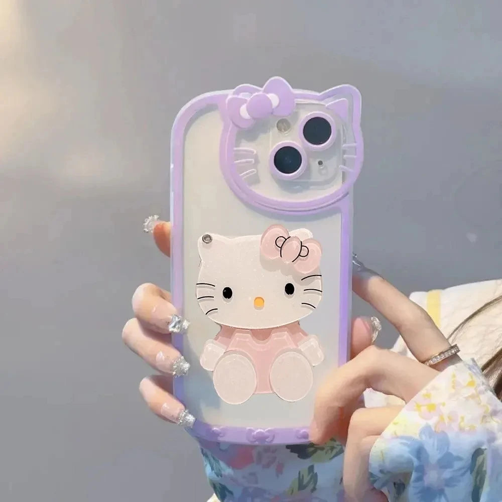 Sanrio Hello Kitty Kawaii Phone Case with Mirror | Available in Purple