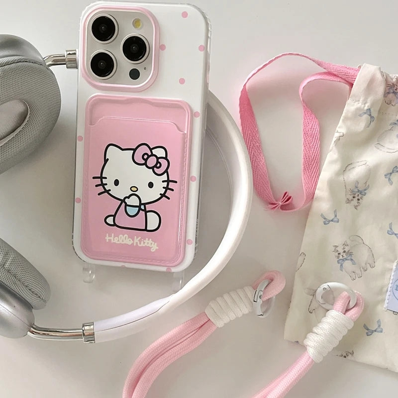 Sanrio Hello Kitty Lanyard Phone Case – Card Wallet & Protection