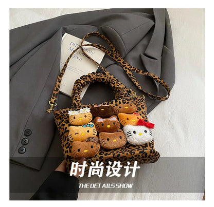 Sanrio Hello Kitty Leopard Print Fashion Crossbody Bag