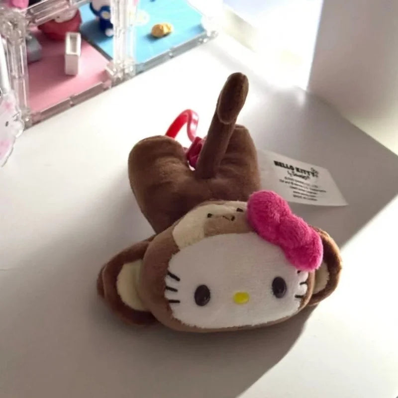 Sanrio Hello Kitty Monkey Plush Keychain | Funny Kawaii Pendant