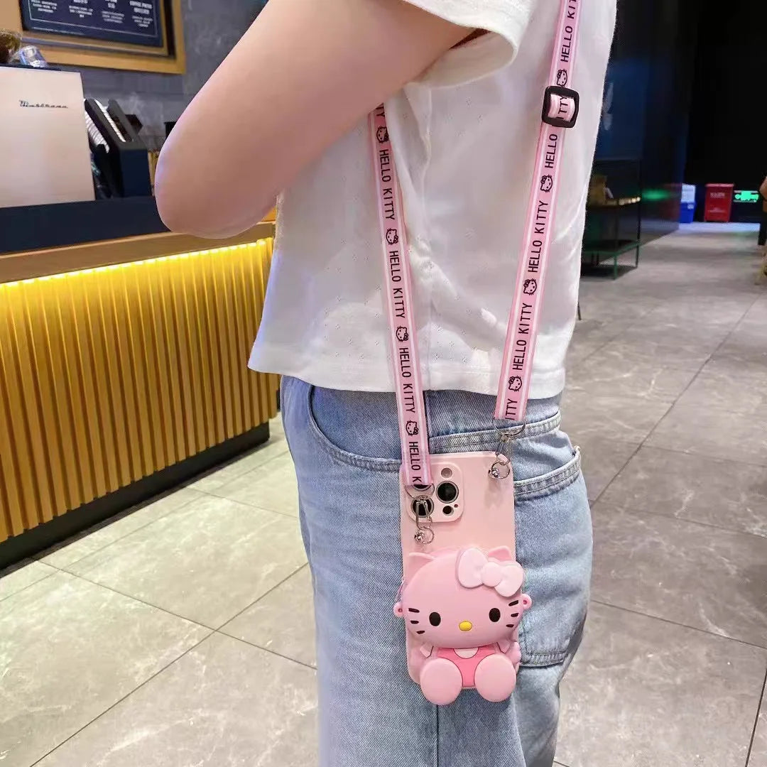 Sanrio Hello Kitty Phone Case Wallet | Adjustable Rope Strap