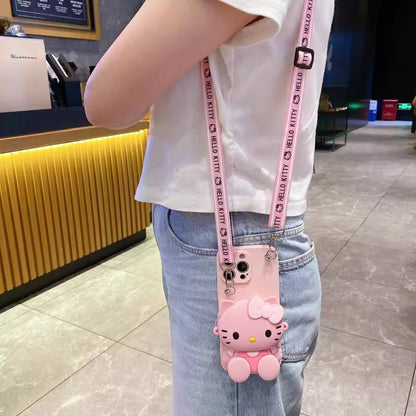 Sanrio Hello Kitty Phone Case Wallet | Adjustable Rope Strap