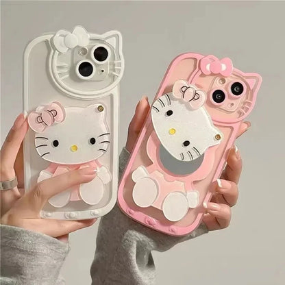 Sanrio Hello Kitty Phone Case with Mirror (White or pink)