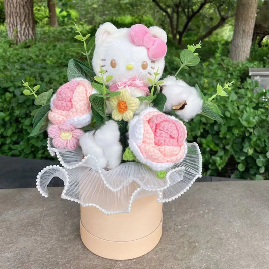 Sanrio Hello Kitty Plush Bouquet with Floral Arrangement | Hug Bucket Edition