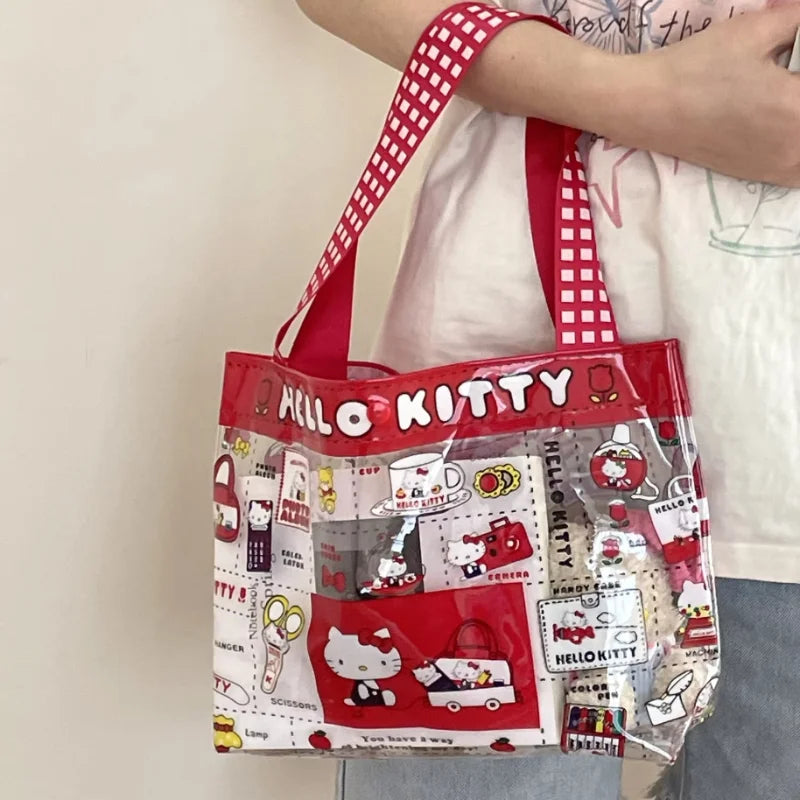 Sanrio Hello Kitty Transparent Handbag – Cute Waterproof PVC Shoulder Bag
