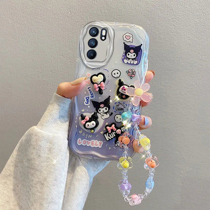 Sanrio Kuromi 3D Silicone Phone Cover | Wrist Strap Design