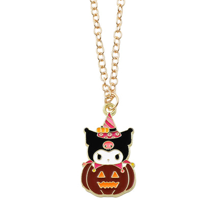 Sanrio Kuromi Pompompurin Halloween Pumpkin Pendant Necklace