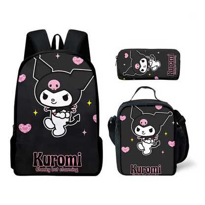 Kuromi's Backpack, Shoulder Bag & Pencil Case Set