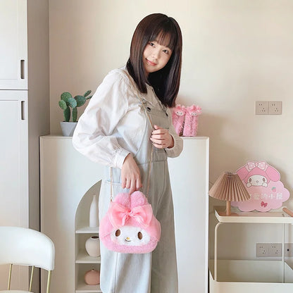 Sanrio My Melody Lovely Plush Messenger Bag – Adorable Crossbody
