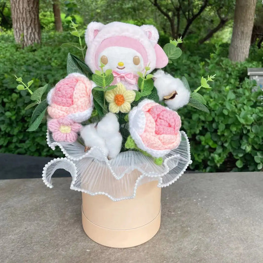 Sanrio My Melody Plush Bouquet with Floral Arrangement | Hug Bucket Edition