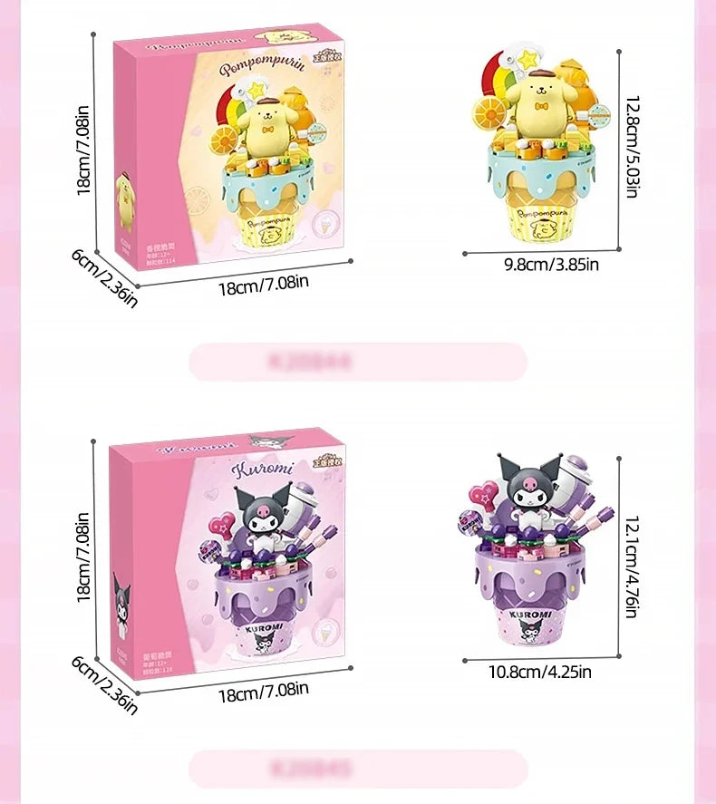 Sanrio Pompompurin Orange Ice Cream Series Micro Blocks