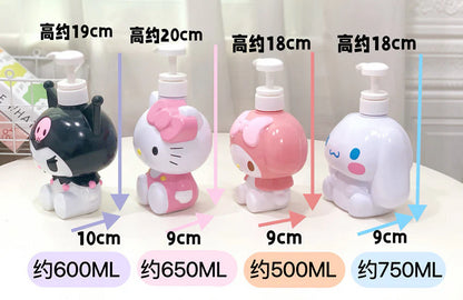 Sanrio Soap Dispenser in Hello Kitty, Kuromi, Melody and Cinnamoroll design