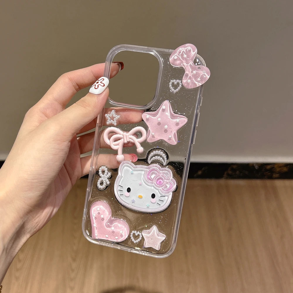Sanrio Sparkle Pop Hello Kitty 3D Bling Clear Phone Cover