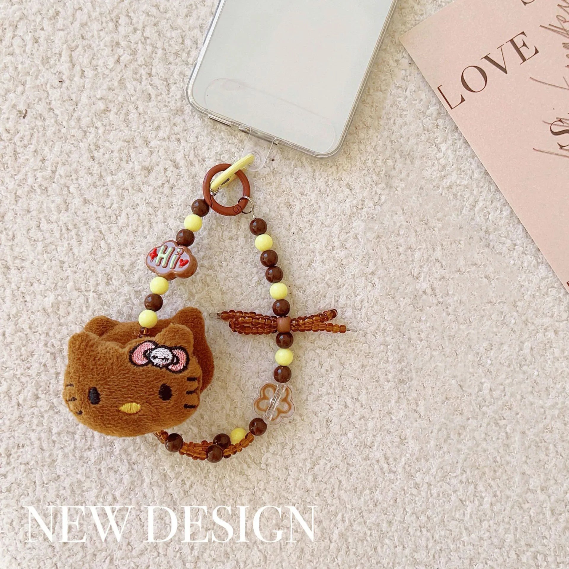 Sanrio Sweet Charm 💖 Hello Kitty Plush Beaded Wrist Strap